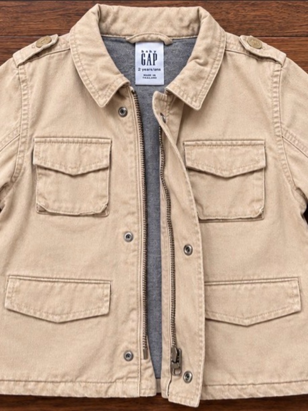 GAP Kids Beige/Tan Canvas Utility Jacket
